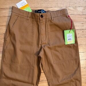 Houston White Target Brown Cotton Twill Jogger Pants Straight Leg Mens Small NEW
